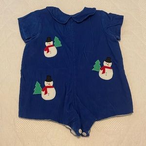 EUC Christmas shortall, romper